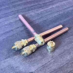 Schrader Valve Cap+Tail 1/4 10 Pack